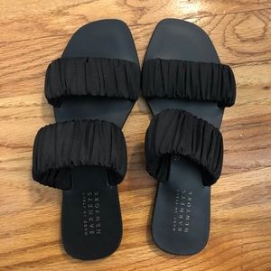 Barney's Black Slip on Sandal